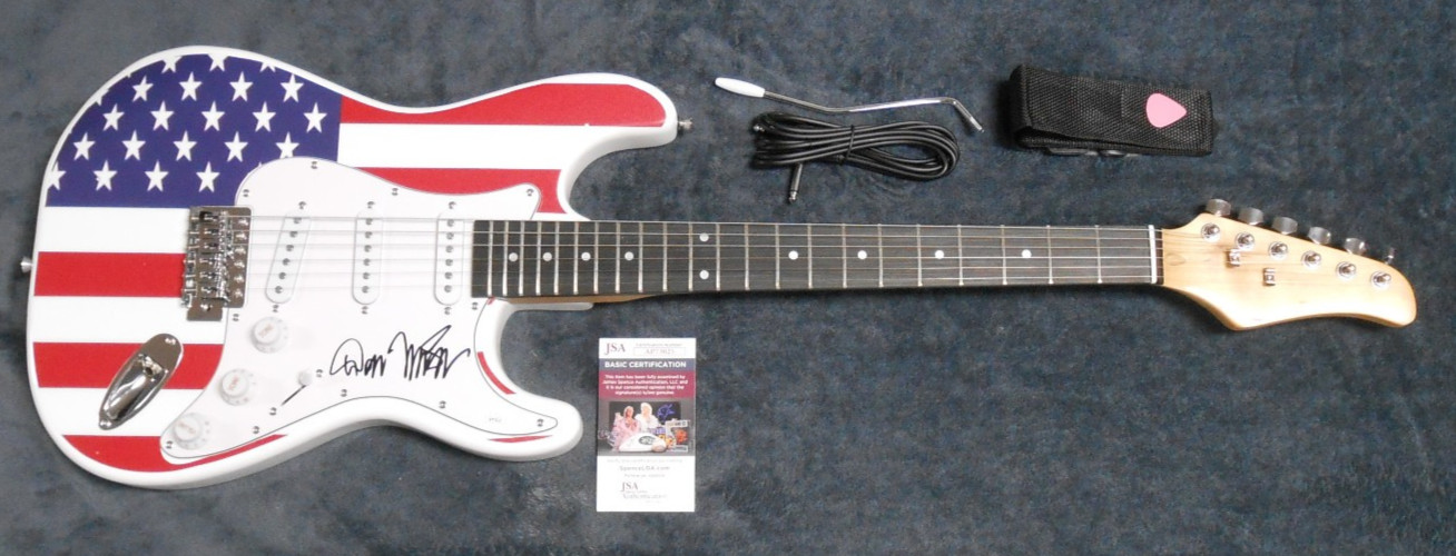 Don McLean Signed American Flag Electric Guitar – JSA Authenticated