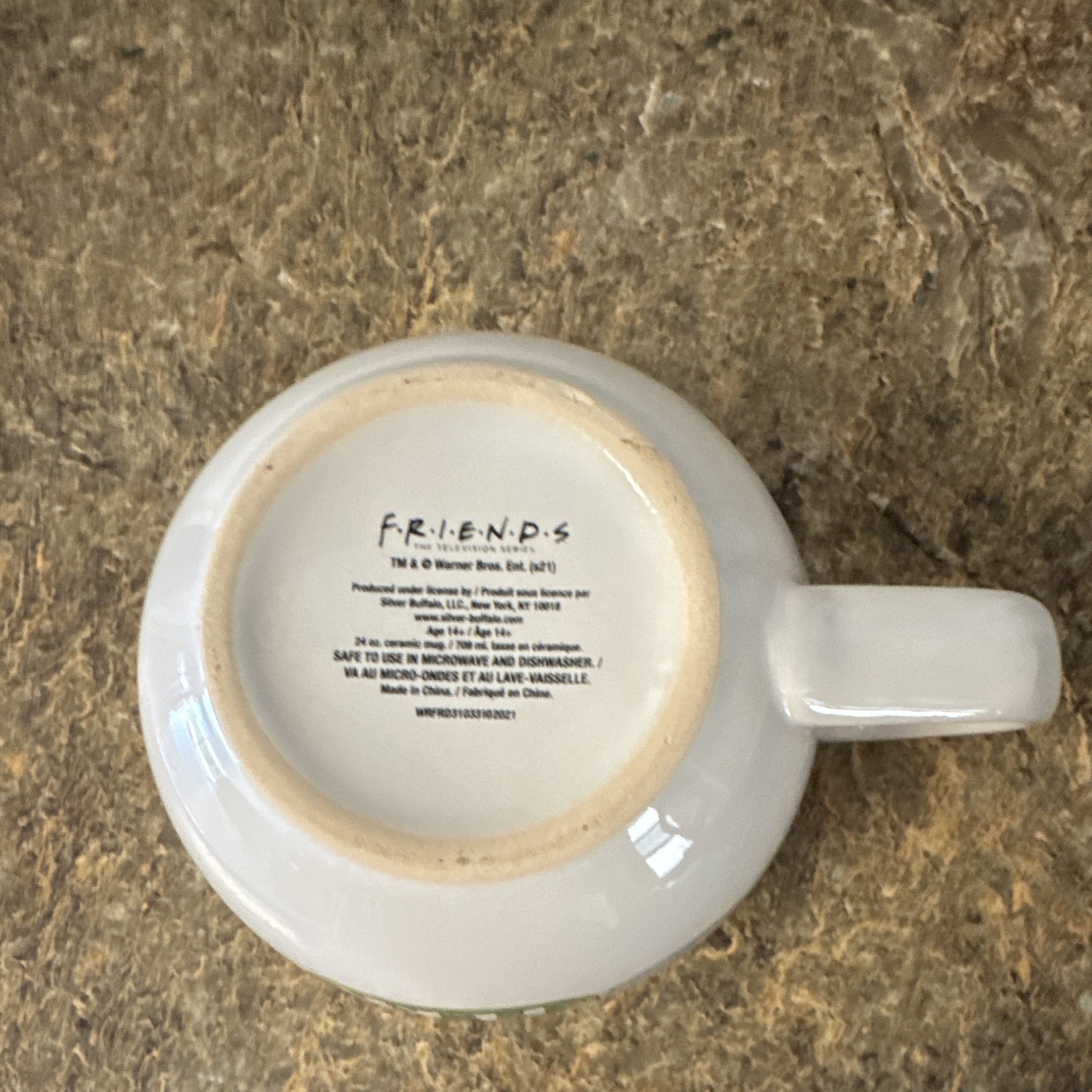 Friends Central Perk 24 oz Ceramic Coffee Soup Mug Teal Interior