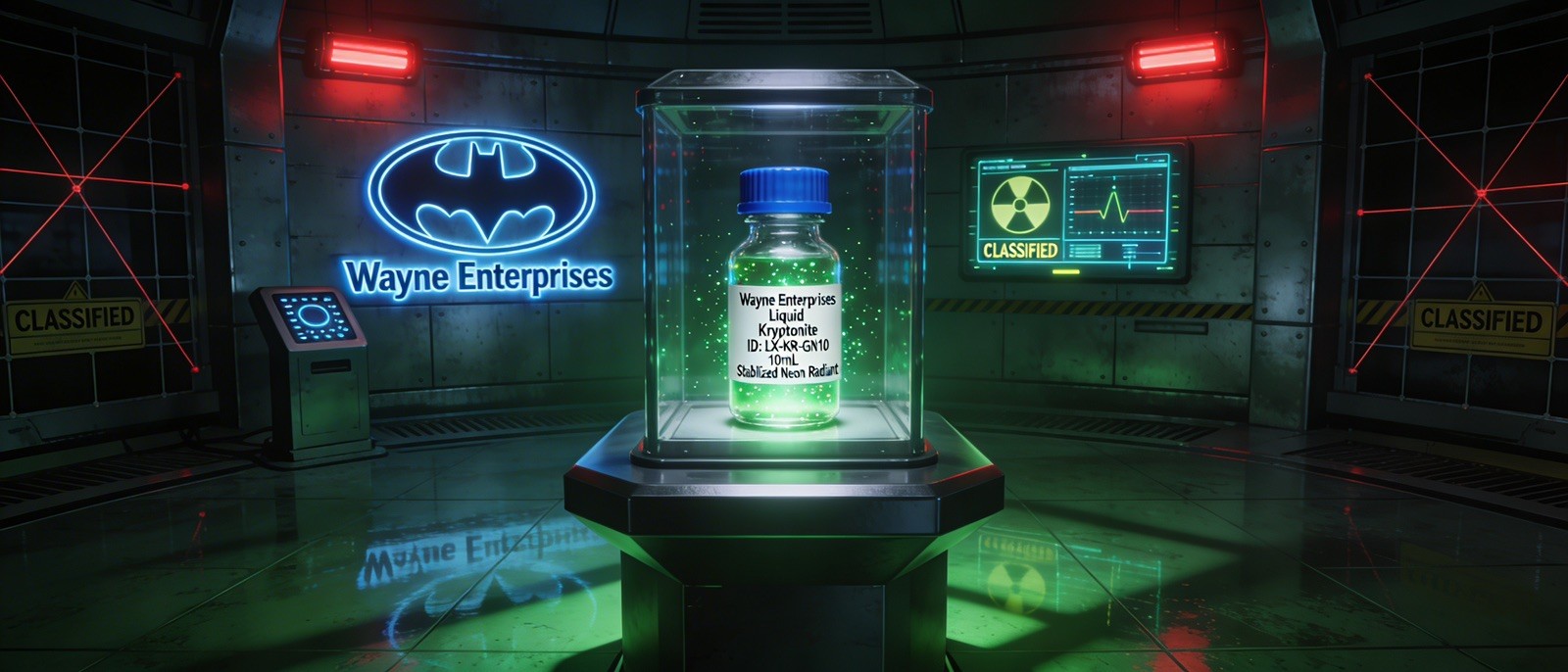 Glowing Liquid Kryptonite 10ml Prop vial by Wayne Enterprises