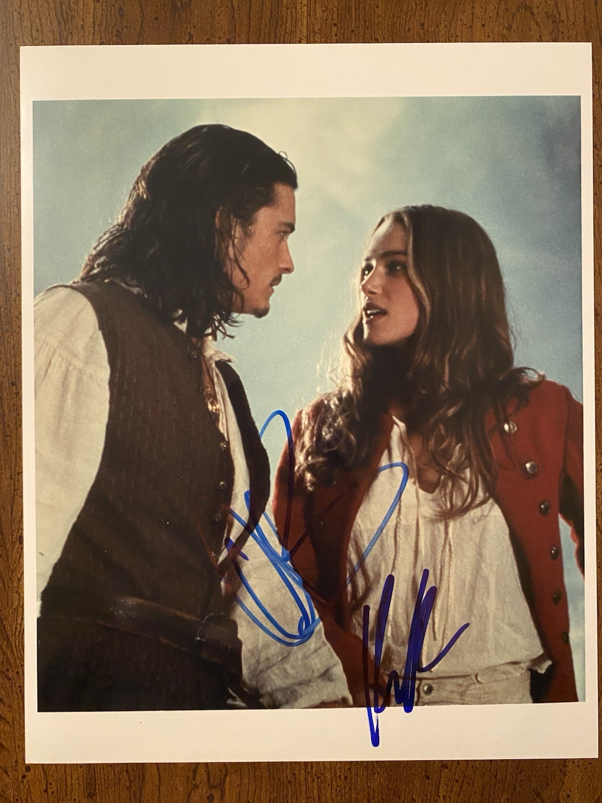 Orlando Bloom Keira Knightley Signed Photo With COA Pirates Of The Caribbean