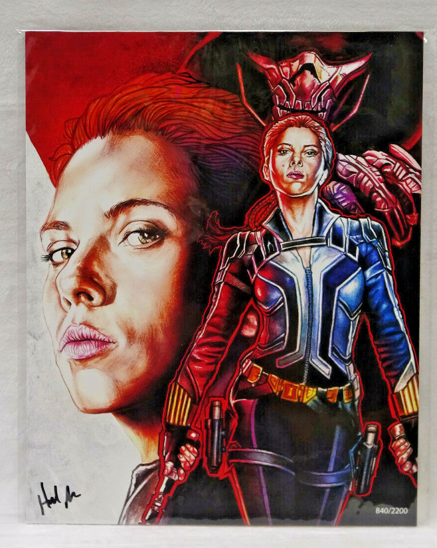 BLACK WIDOW PICTURE SIGNED BY HAL MOORE LIMITED T 2200