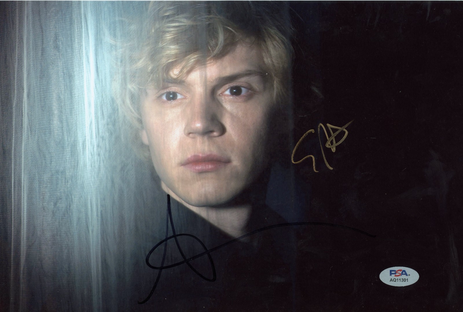 Evan Peters & Sarah Paulson American Horror Story Signed 8×12 Photo PSA DNA COA