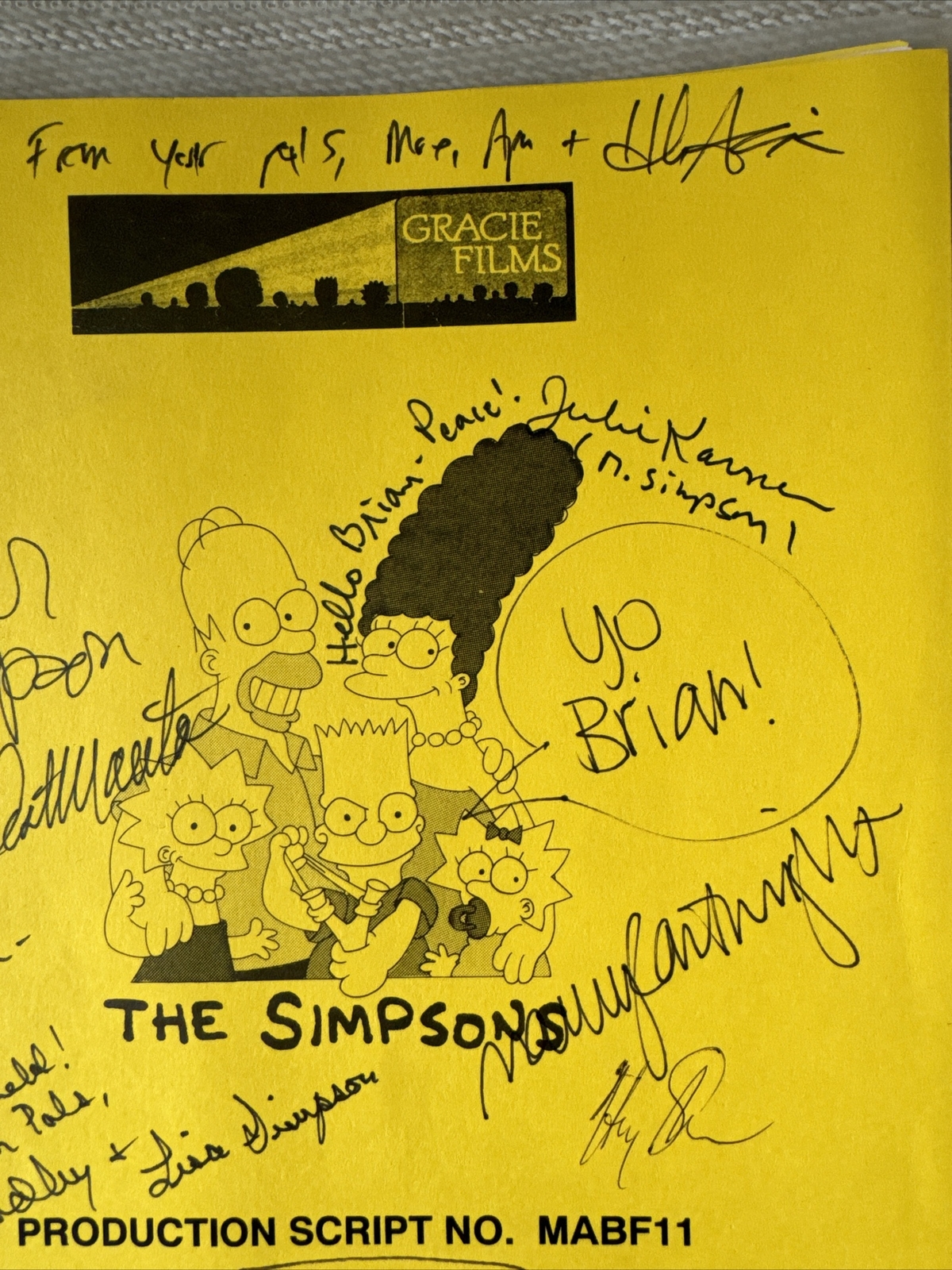 Signed SIMPSONS script – NANCY CARTWRIGHT, MATT GROENING, Hank Azaria, All Cast
