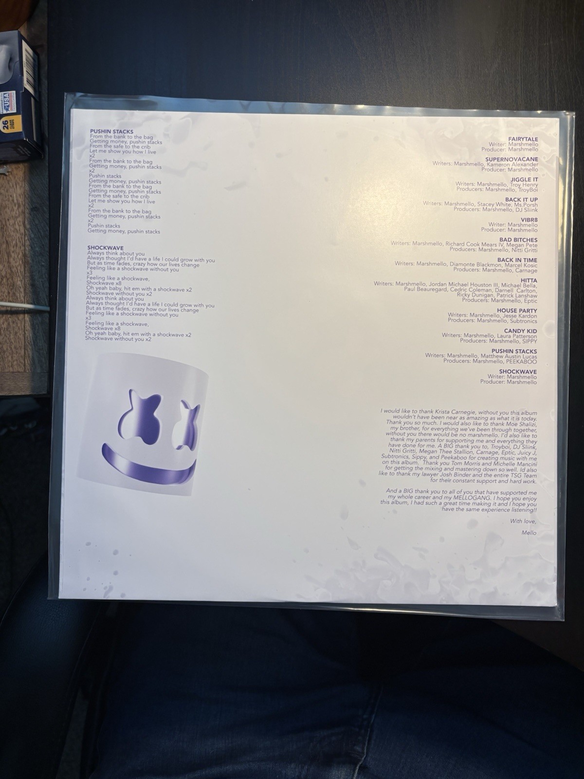 Marshmellow signed Shockwave vinyl album EDM DJ Autograph