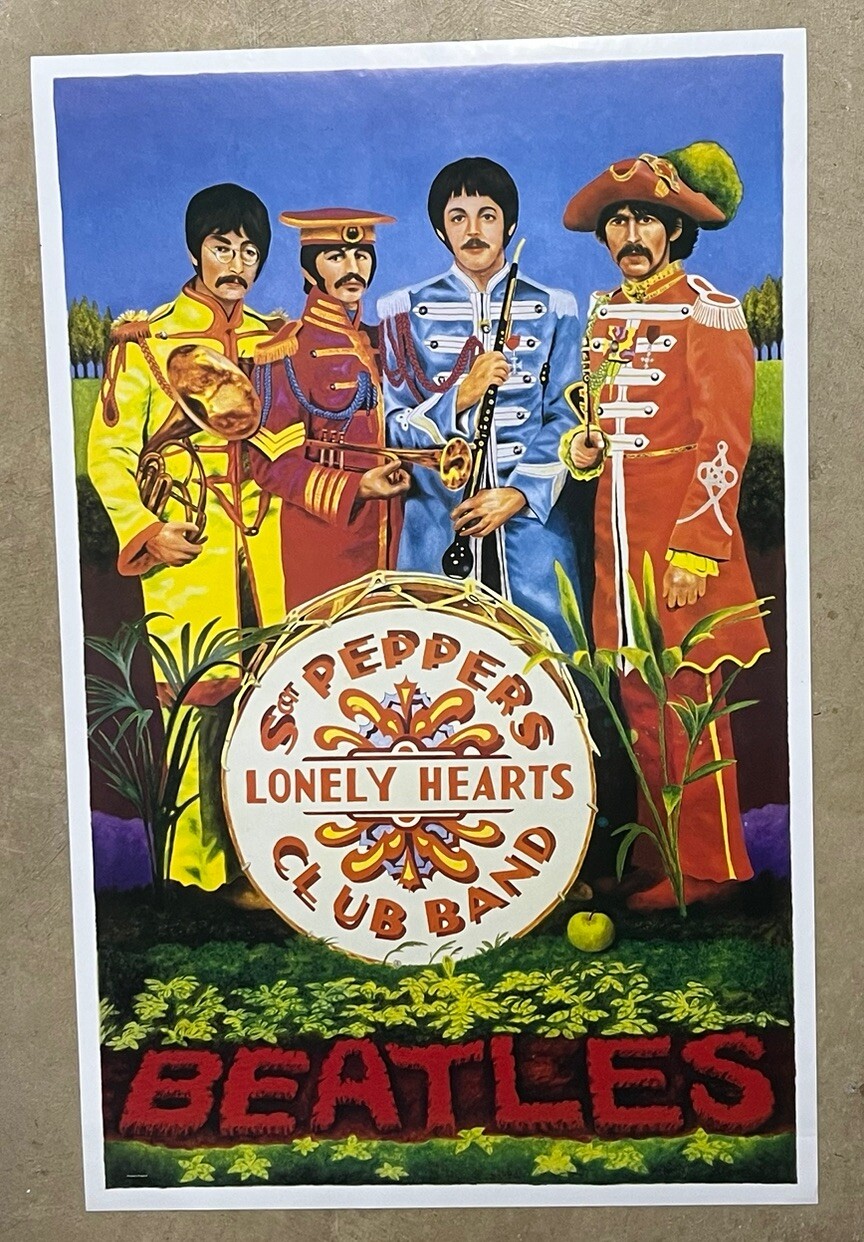 The Beatles Sgt Peppers Lonely Hearts Club Band Poster Printed In England MINT