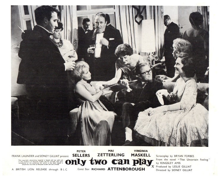 Only Two Can Play Original Lobby Card 1962 Peter Sellers Mai Zetterling party