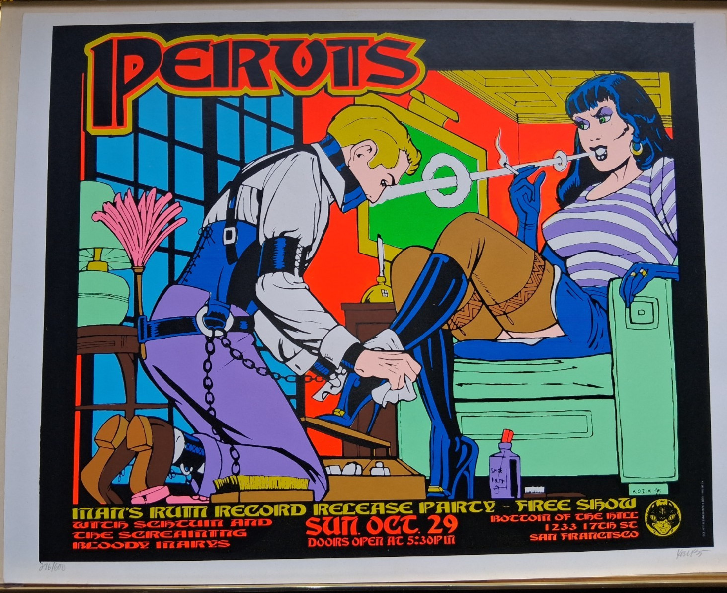 Frank Kozik SIGNED AND NUMBERED poster, PERVIS 1995 276/600