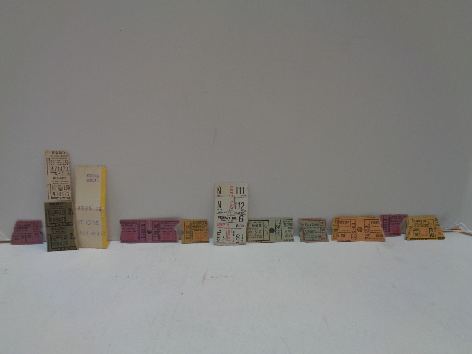 26 Vintage Ticket Stubs from Now Closed St. Louis Movie Theatres. See List Below