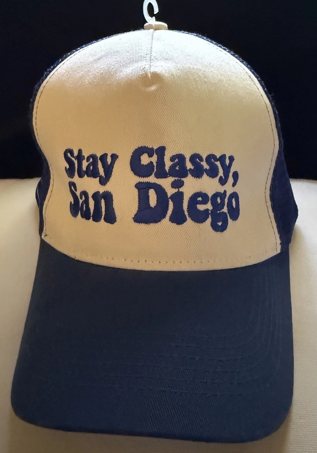 Stay Classy San Diego SD Trucker Hat Baseball Cap Anchorman Movie Blue White New
