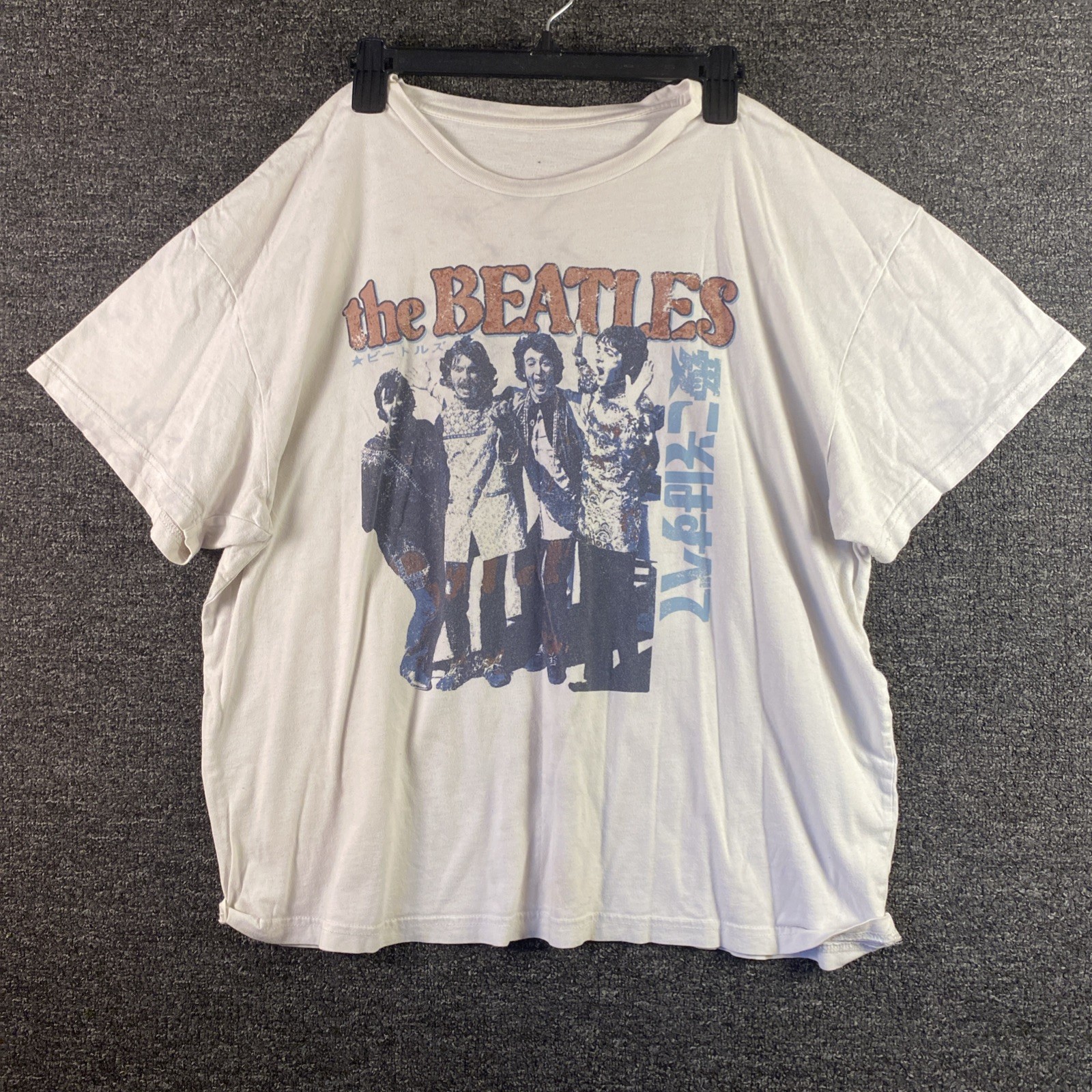 Beatles in Japan Shirt Mens Sz L White Graphic Print The Beatles Music Tee