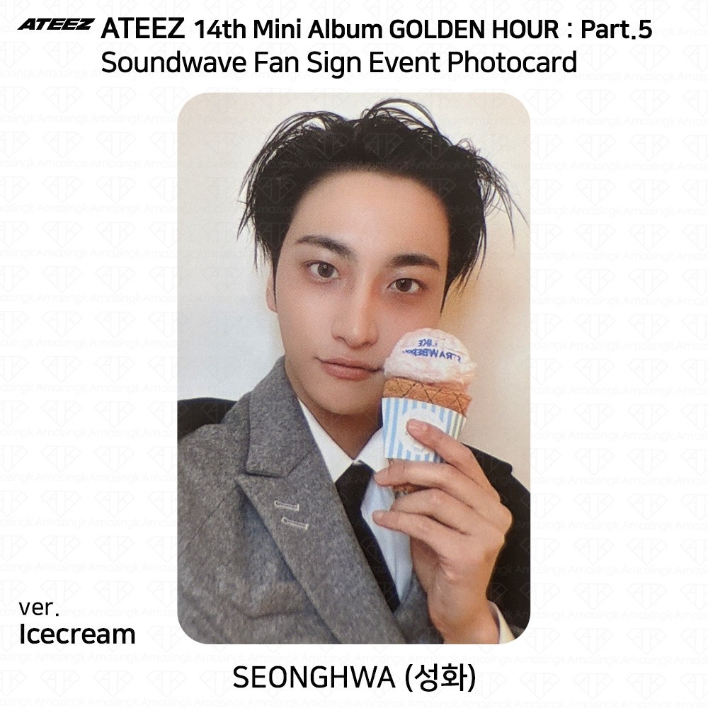 ATEEZ 14th Mini Album Golden Hour Part.5 Soundwave Fan Sign Photocard