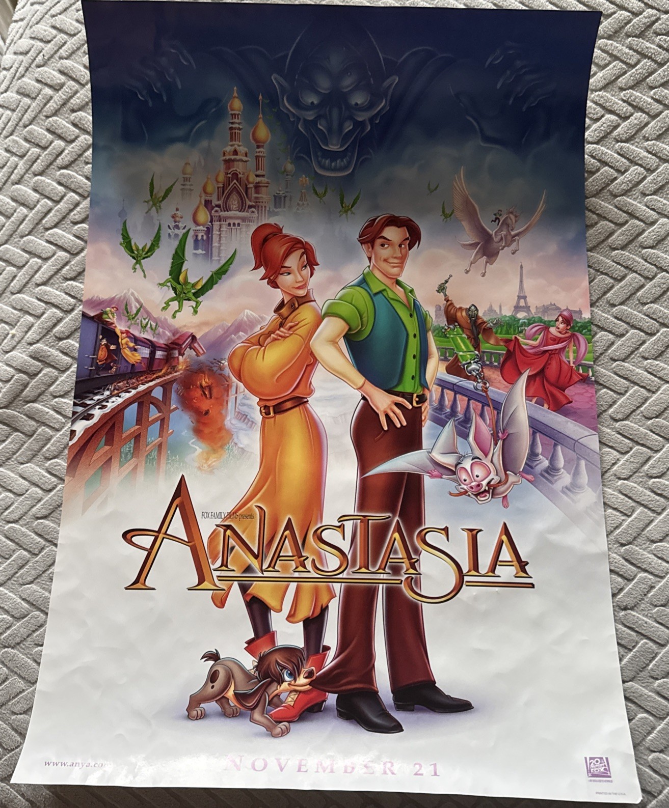 Anastasia 1997 Original Movie Promo Poster 20×13 20th Century Fox Rare HTF VTG