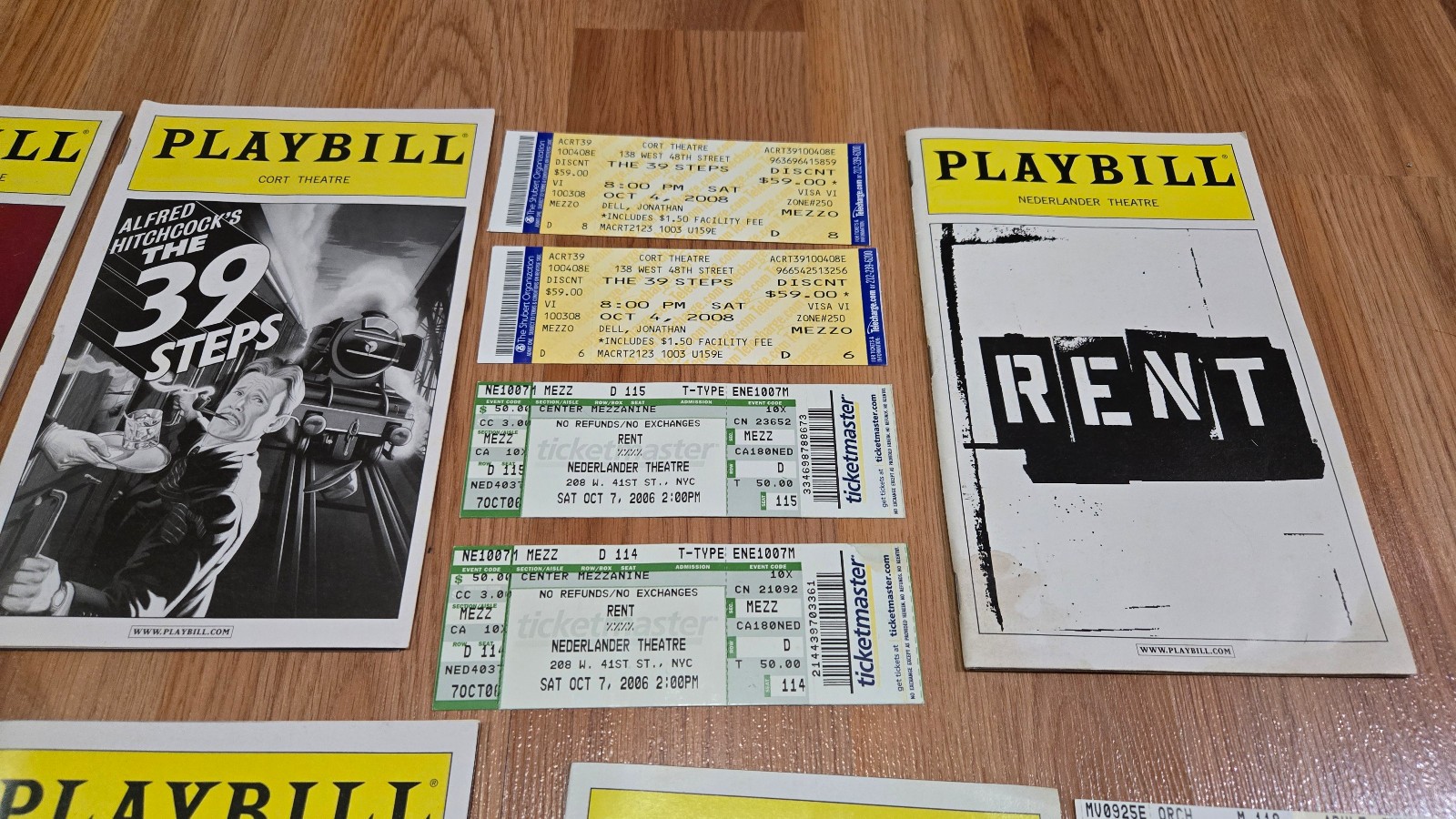 2010’s Broadway Playbill Program LOT OF 7 New York Evita Rent 39 Steps Boeing