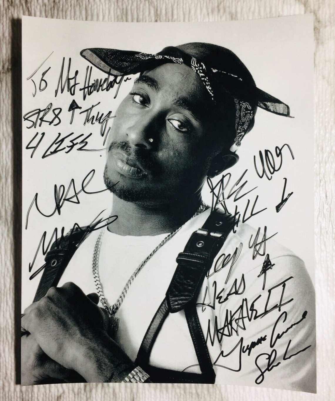 2PAC TUPAC SHAKUR (REPRINT COPY) SIGNED AUTO AUTOGRAPHED PHOTO (8X10) INSCRIBED!