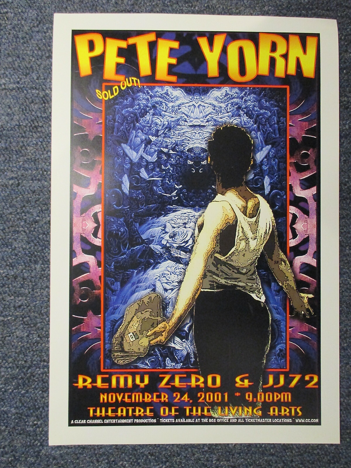 Pete Yorn Concert Poster Philadelphia November 24th, 2001, 12″ X 18″ ORIGINAL !
