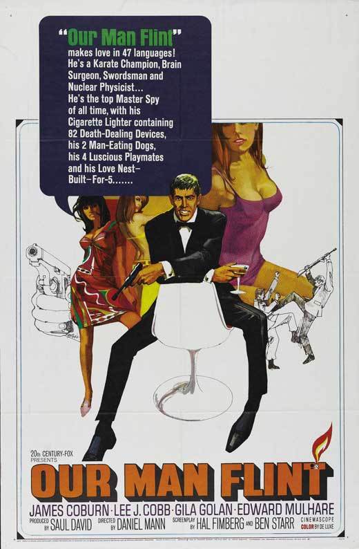OUR MAN FLINT Movie POSTER 27×40 G James Coburn Lee J. Cobb Gila Golan Edward