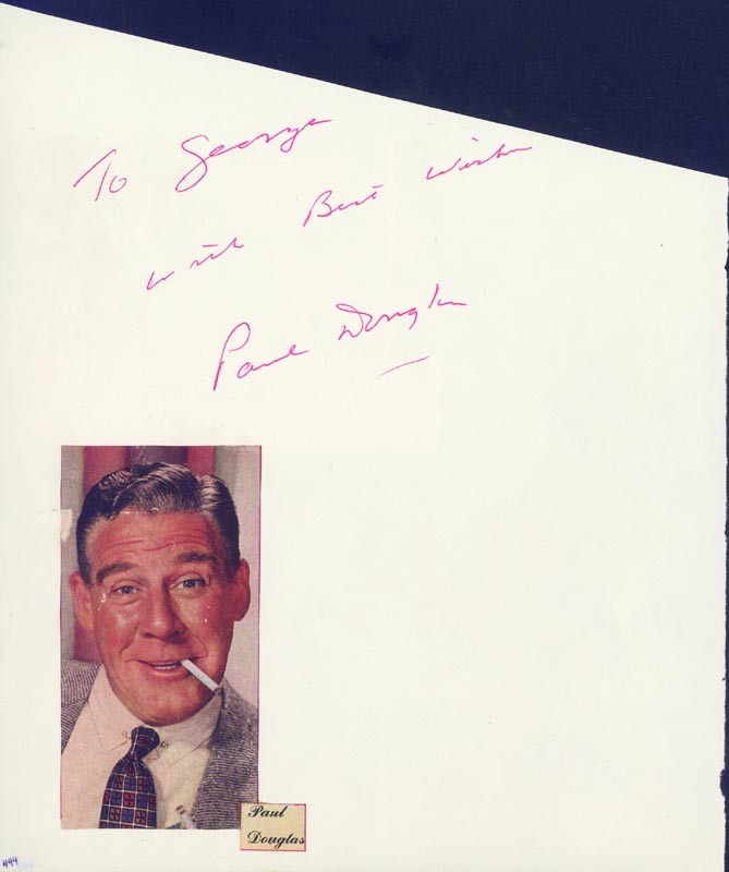PAUL DOUGLAS – AUTOGRAPH NOTE SIGNED