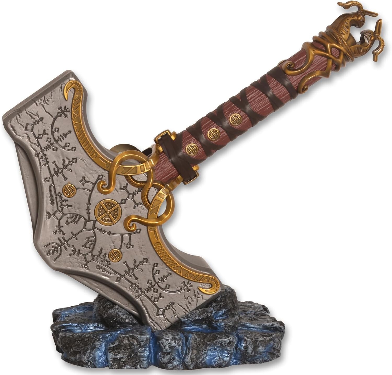 8LB metal Thor’s Hammer game GOD OF WAR Ragnarok w/ PVC Base