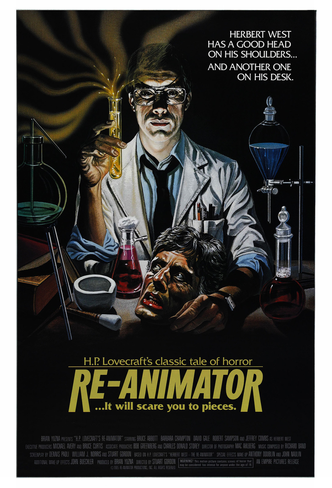 RE-ANIMATOR (1985) ORIGINAL MOVIE POSTER – FOLDED