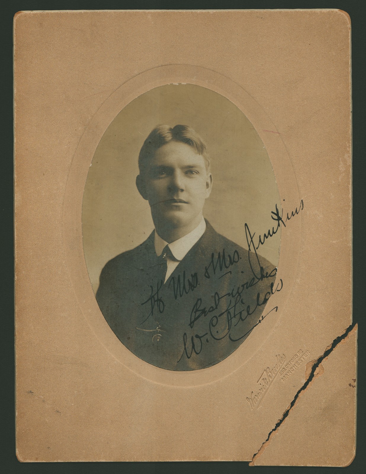 W. C. FIELDS – INSCRIBED PHOTOGRAPH SIGNED CIRCA 1905