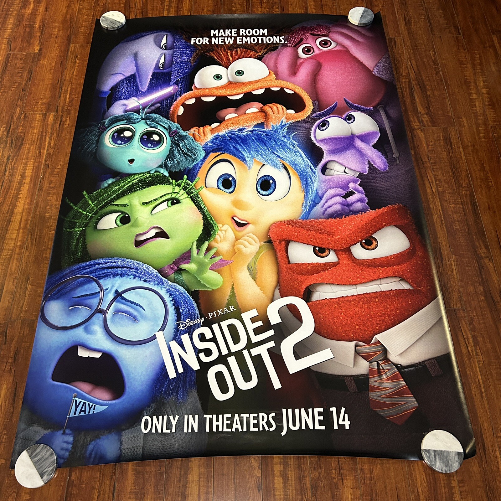 Inside Out 2 Disney PixArt GROUP Original Bus Stop Movie Poster 48x70inches