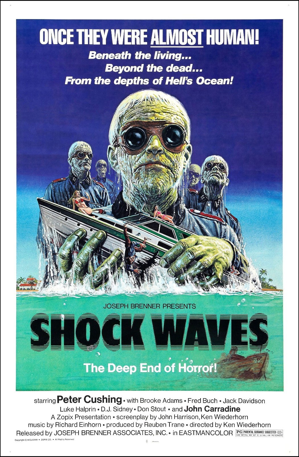 Shock Waves Classic Horror Zombie Movie Poster