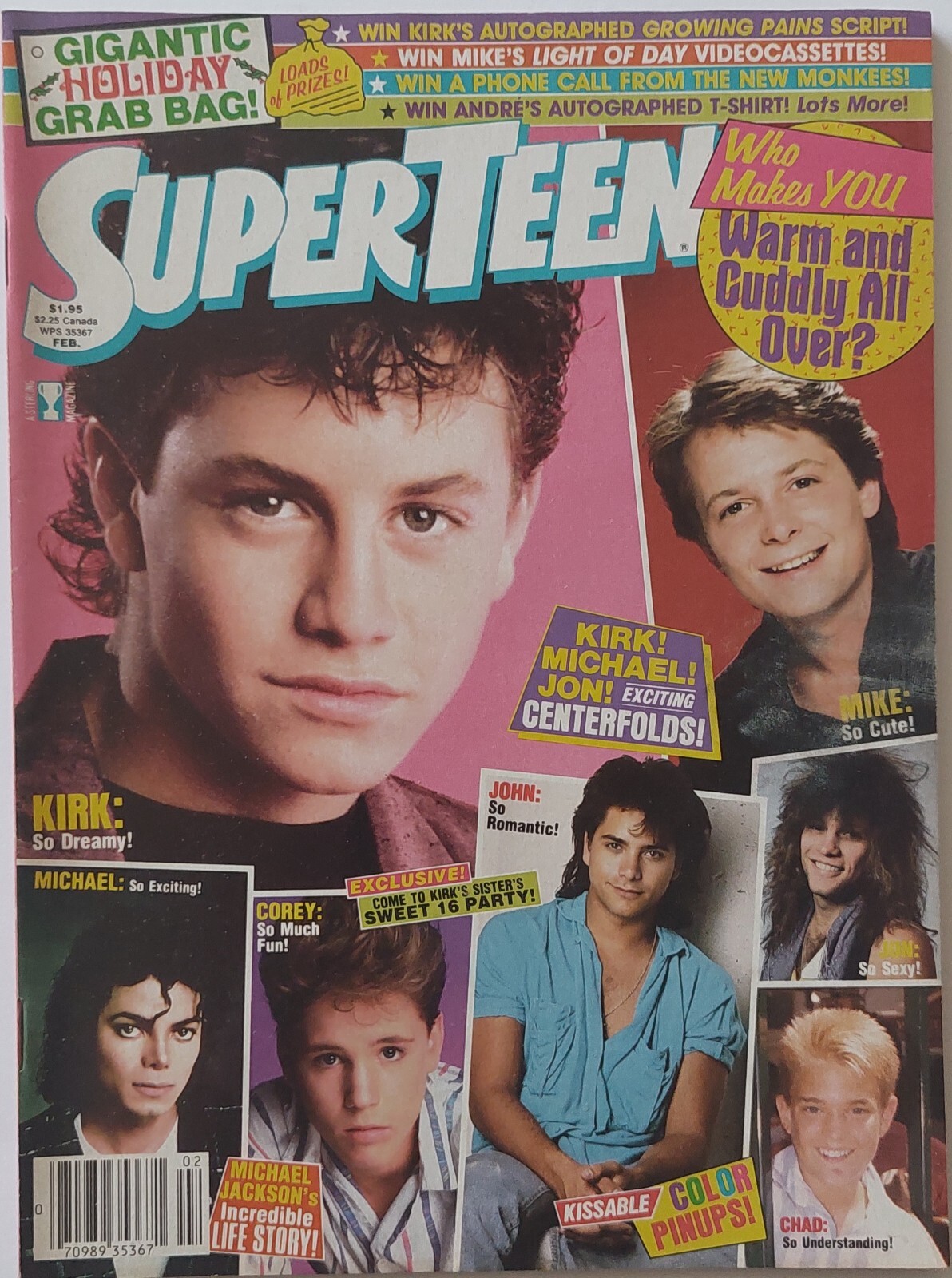 SuperTeen Magazine February 1988 Michael J Fox Jackson Corey Feldman Bon Jovi