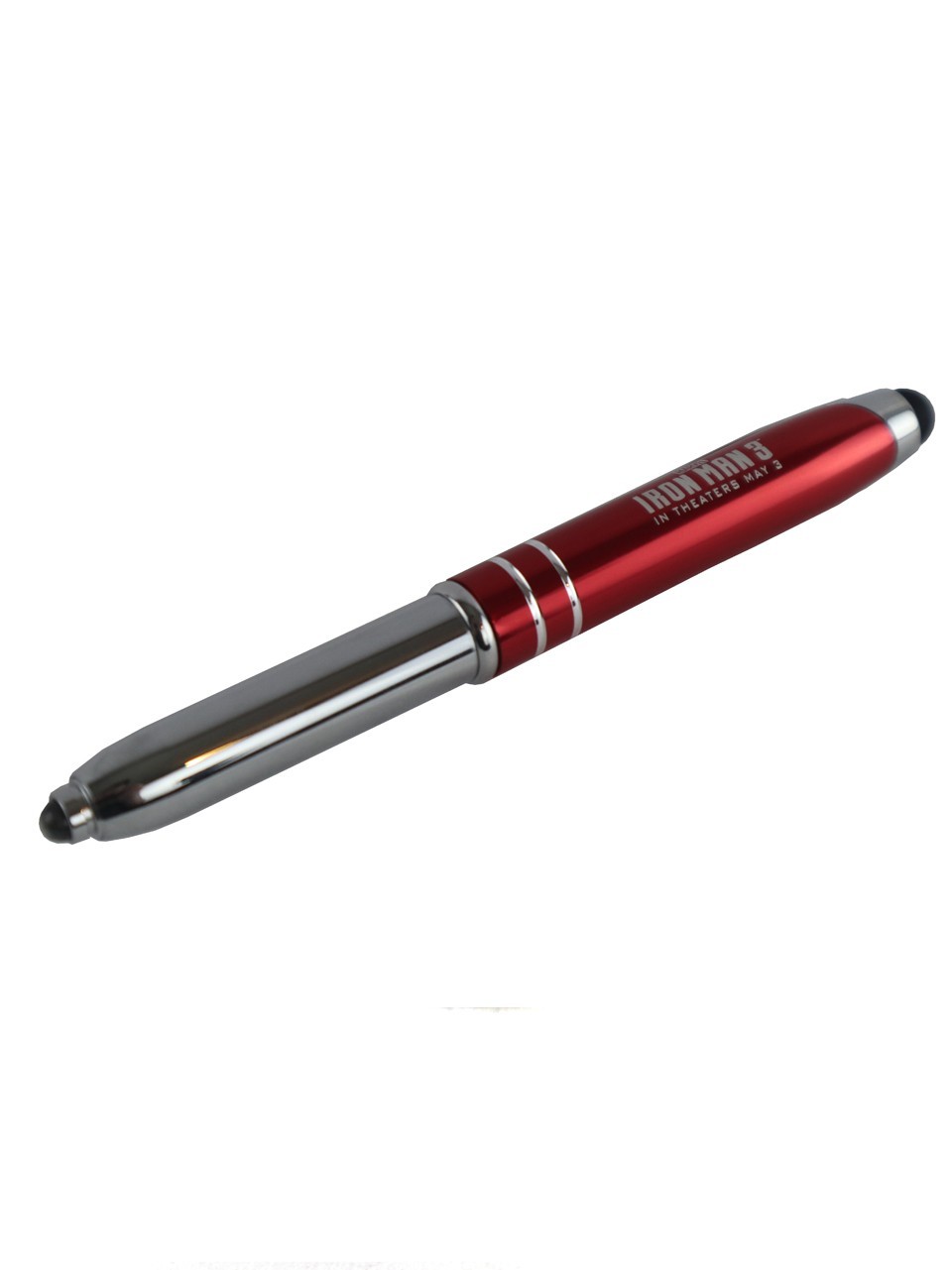 Marvel Iron Man 3 Promotional Ballpoint Pen LED Flashlight Stylus Verizon Fios