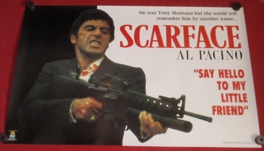 Scarface Movie Poster 22×34 S/S Al Pacino Steven Bauer Michelle Pfeiffer