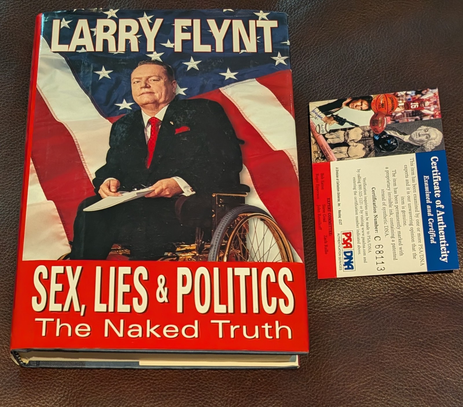 Larry Flynt Hand Signed Book. First Printing From Book Signing In 2004 PSA !