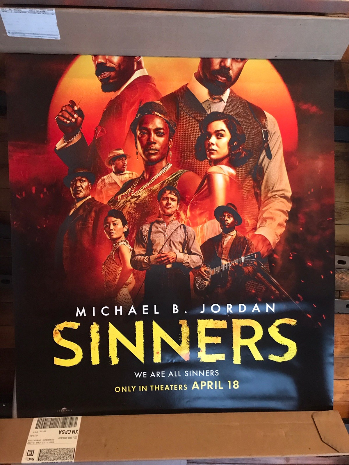 Sinners 27×40 DS one sheet movie poster Michael B. Jordan Warner Bros. 2025