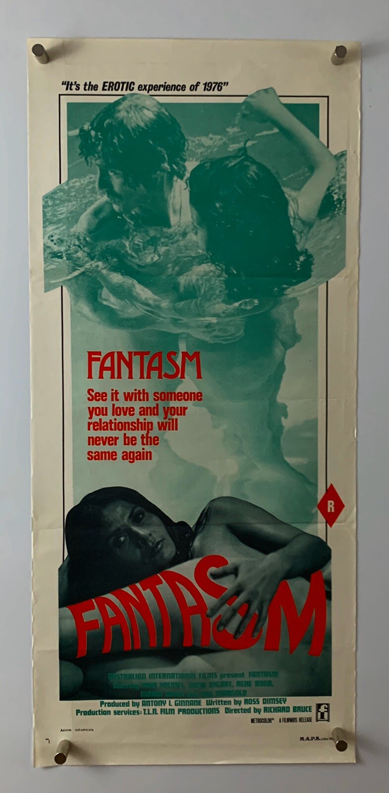 SEXUAL FANTASY Movie Poster (Fine) AUSTRALIAN Daybill 1976 13 1/2×30 110