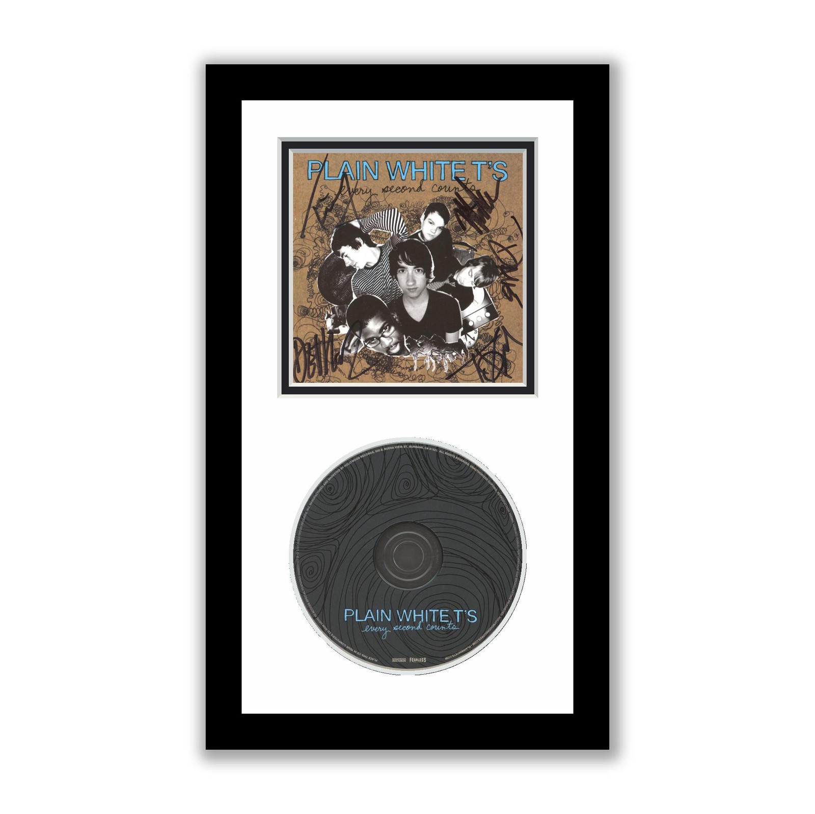 Plain White T’s Autographed Signed Framed CD Every Second Counts ACOA
