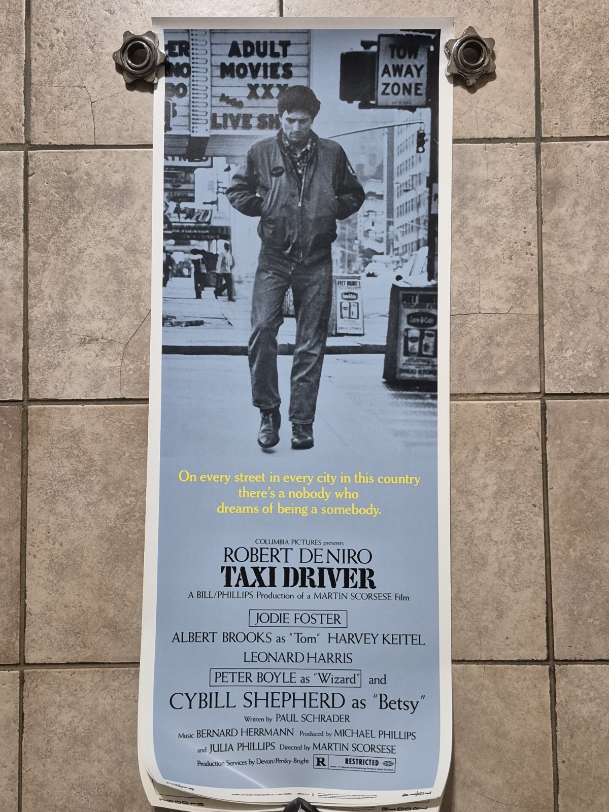 TAXI DRIVER Original * ROLLED * 14×36 Insert Movie Poster * De Niro / Foster