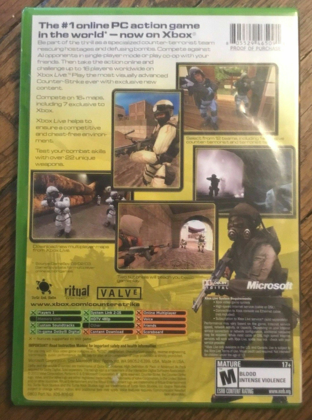 Counter Strike Xbox 2003 RARE OOP Black Label Valve video game