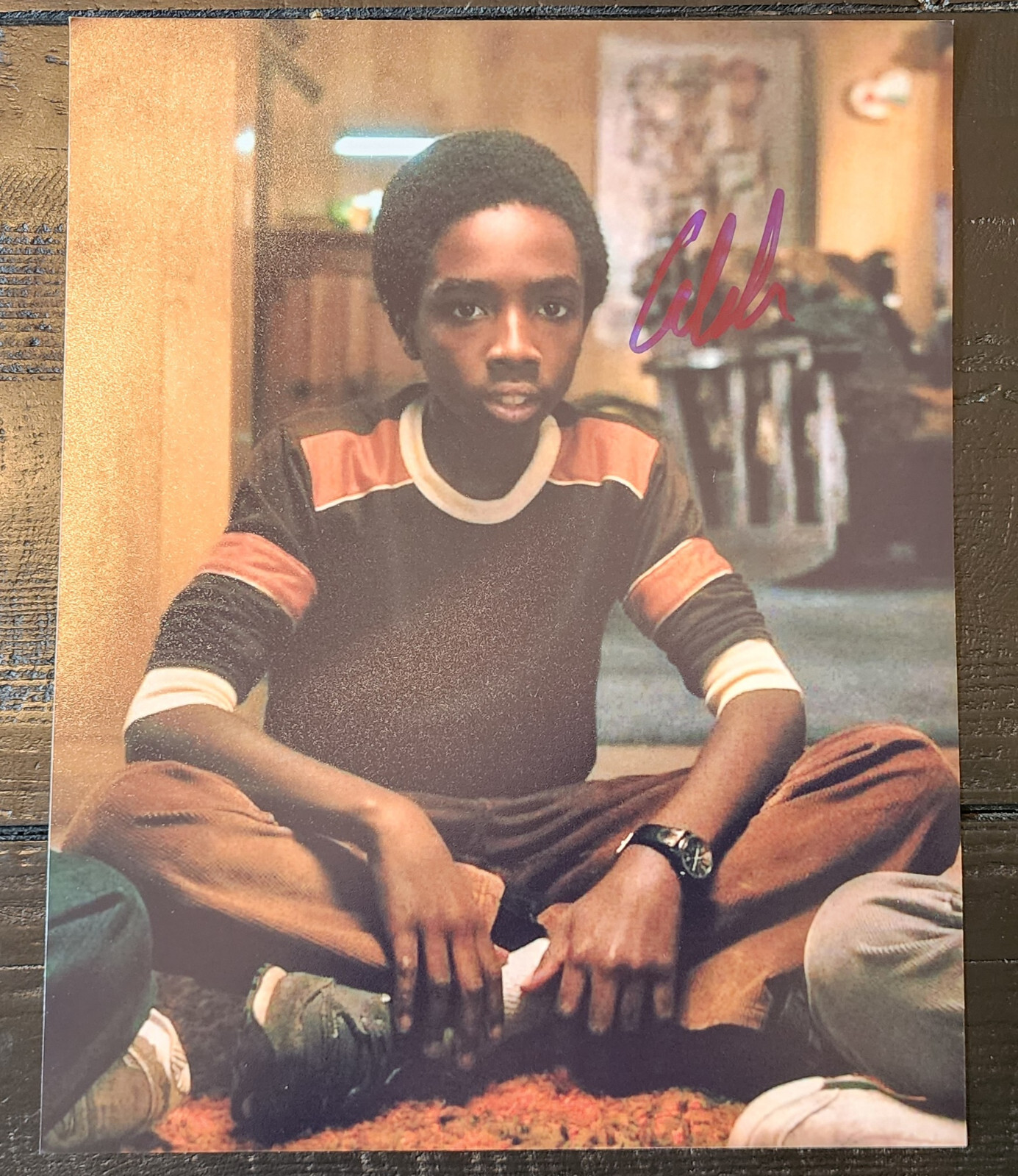 Caleb McLaughlin autograph 8×10 Stranger Things