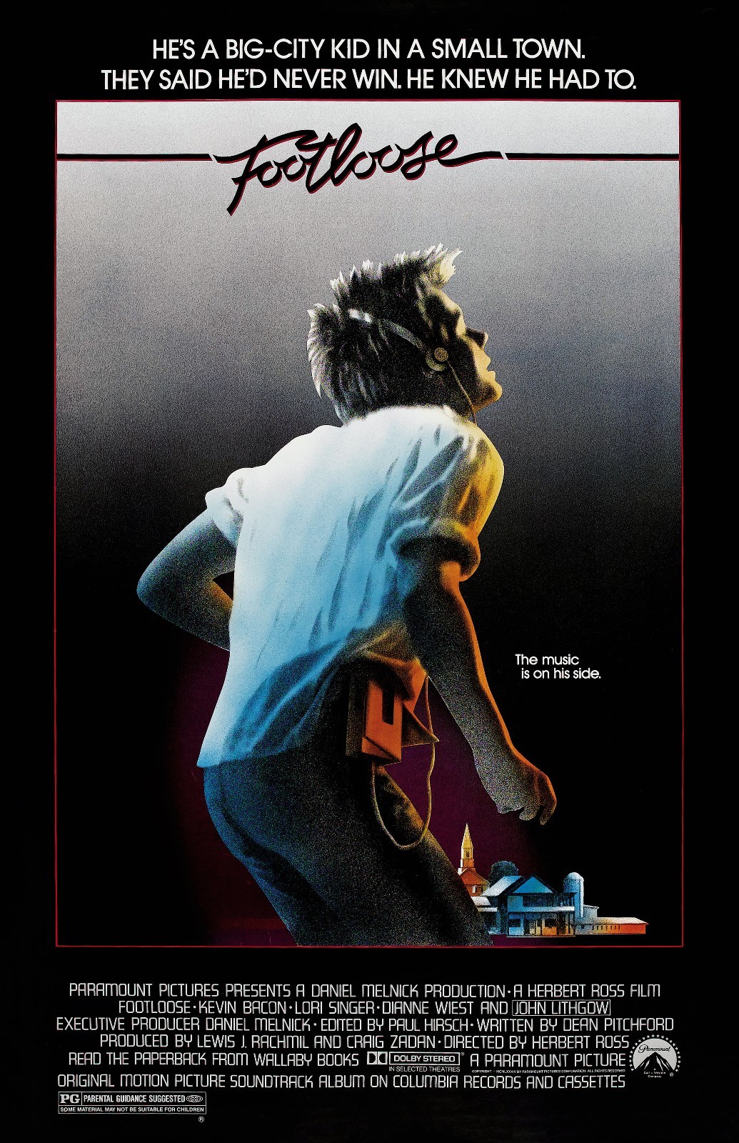 Footloose movie poster – Kevin Bacon – 11 x 17 inches