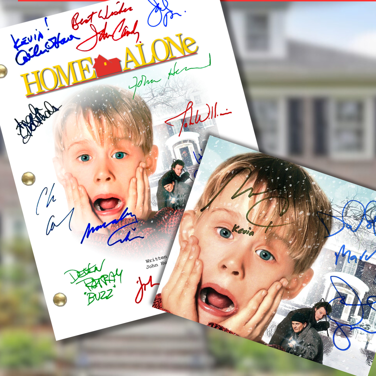 Home Alone Full Script & 8X10 Photo Cast Signed, Autograph Reprints Package Gift