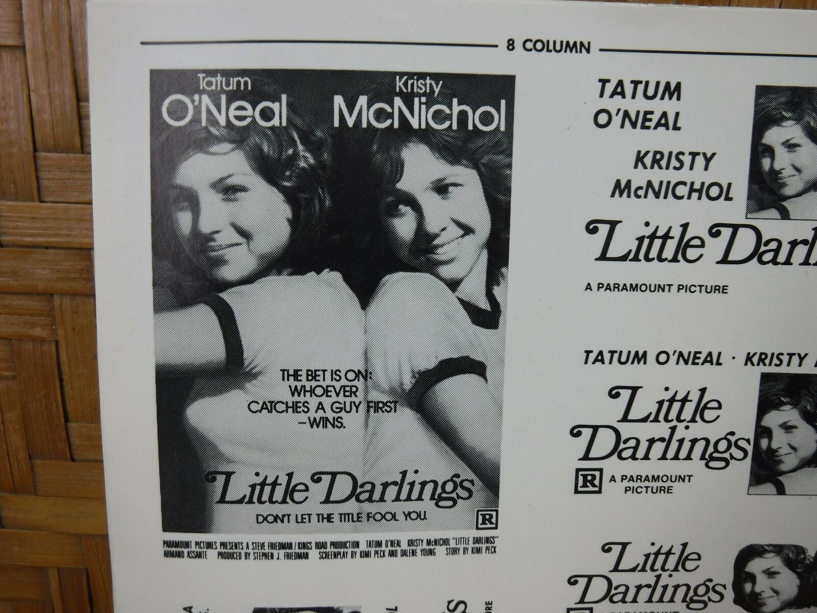 LITTLE DARLINGS Movie Mini Ad Sheet Vintage Advertising Poster Kristy McNichol