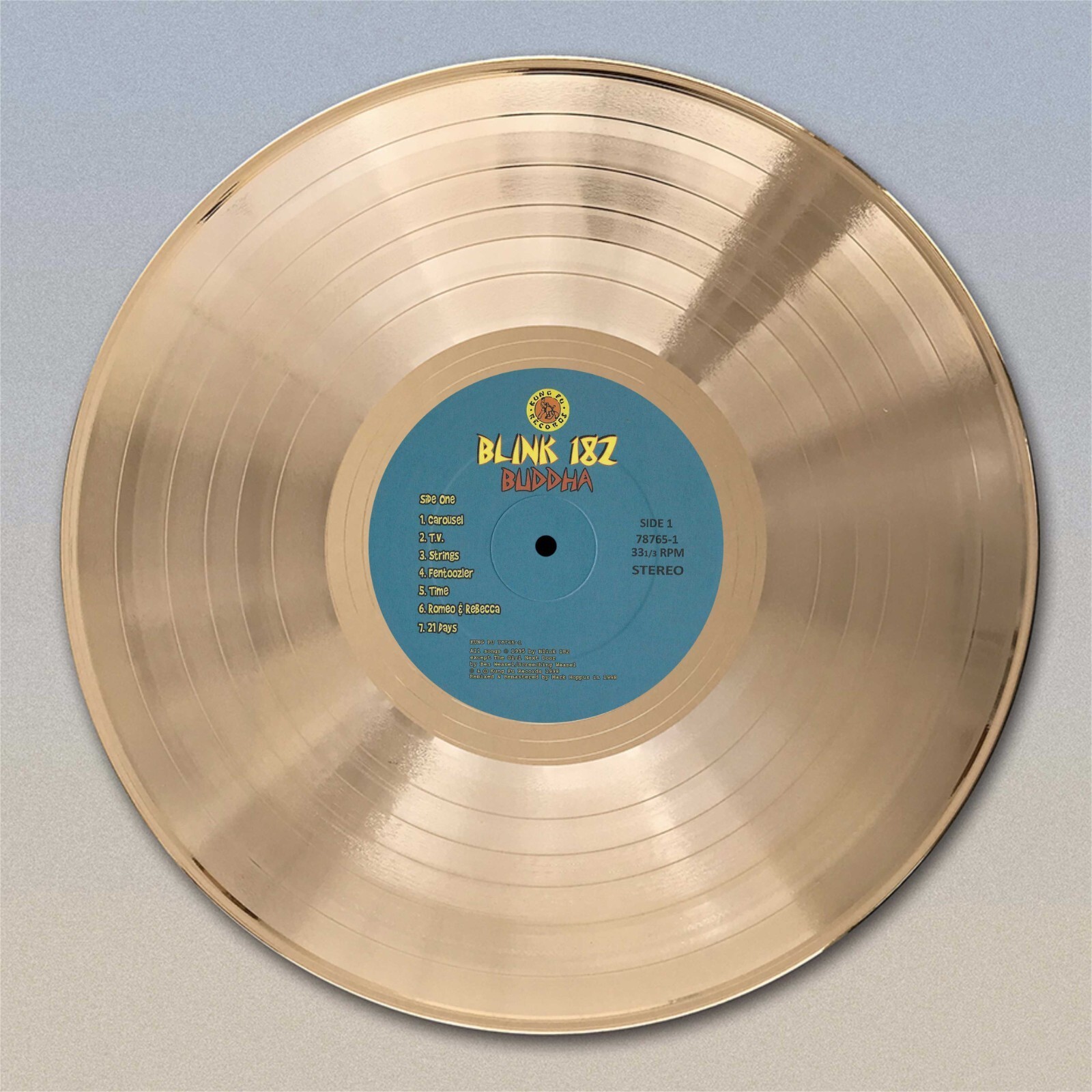 Blink 182 “Budda” Gold LP Record wall art