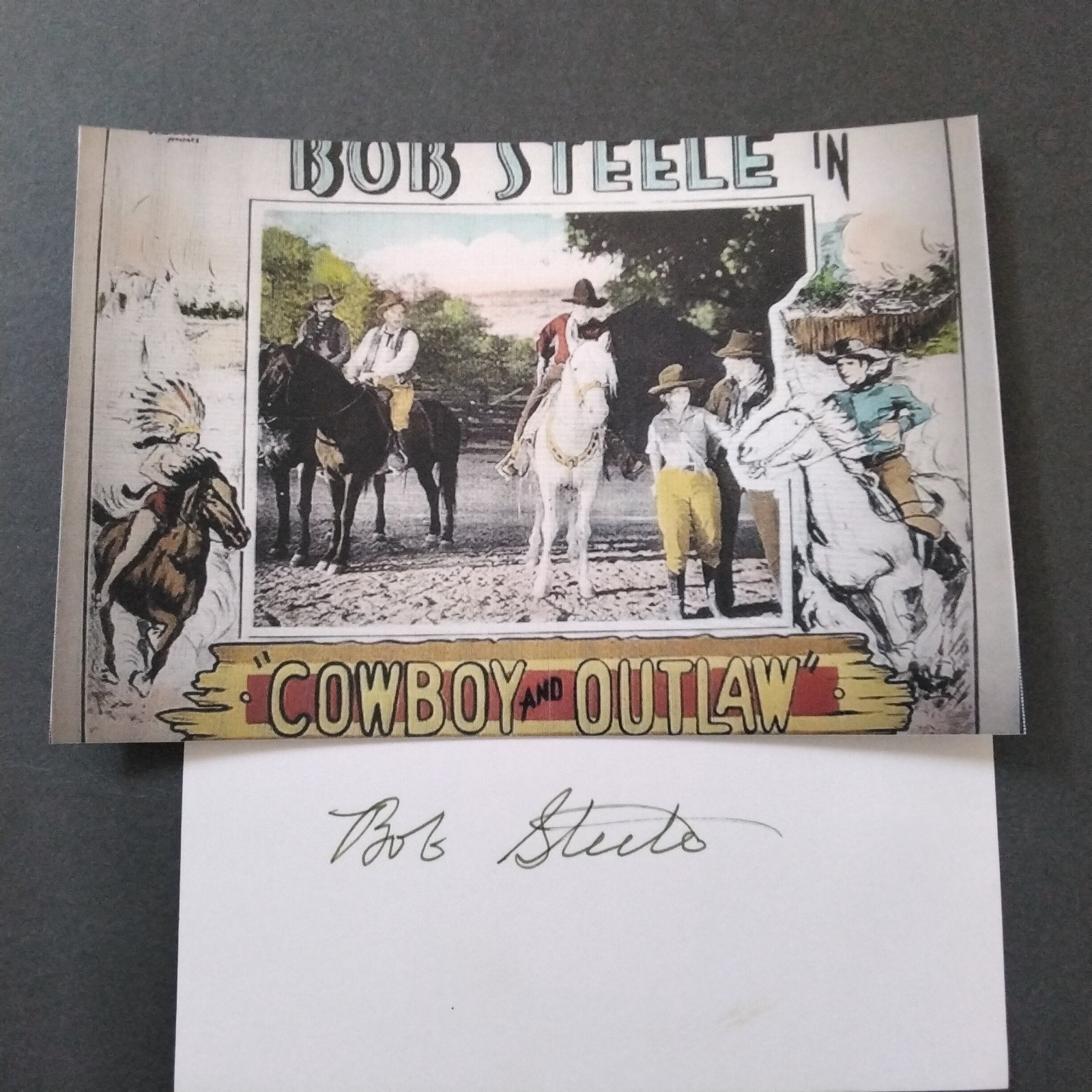 Bob Steele SIGNED Card Movie TV Actor Rio Bravo Mojave Kid Shenandoah F Troop