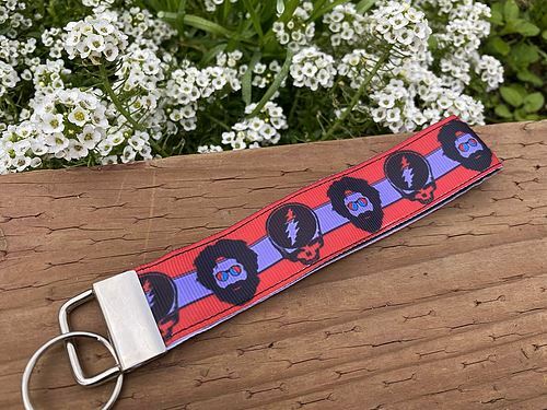 Dancing bears Grateful Dead keychain lanyard
