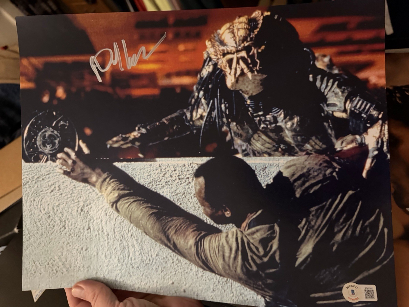 Signed 11×14 Photo Beckett Witnessed R. David Smith Predator 2 Coa