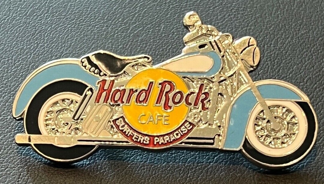 Hard Rock Surfer’s Paradise – Light Blue/White Motorcycle HRC Logo Pin