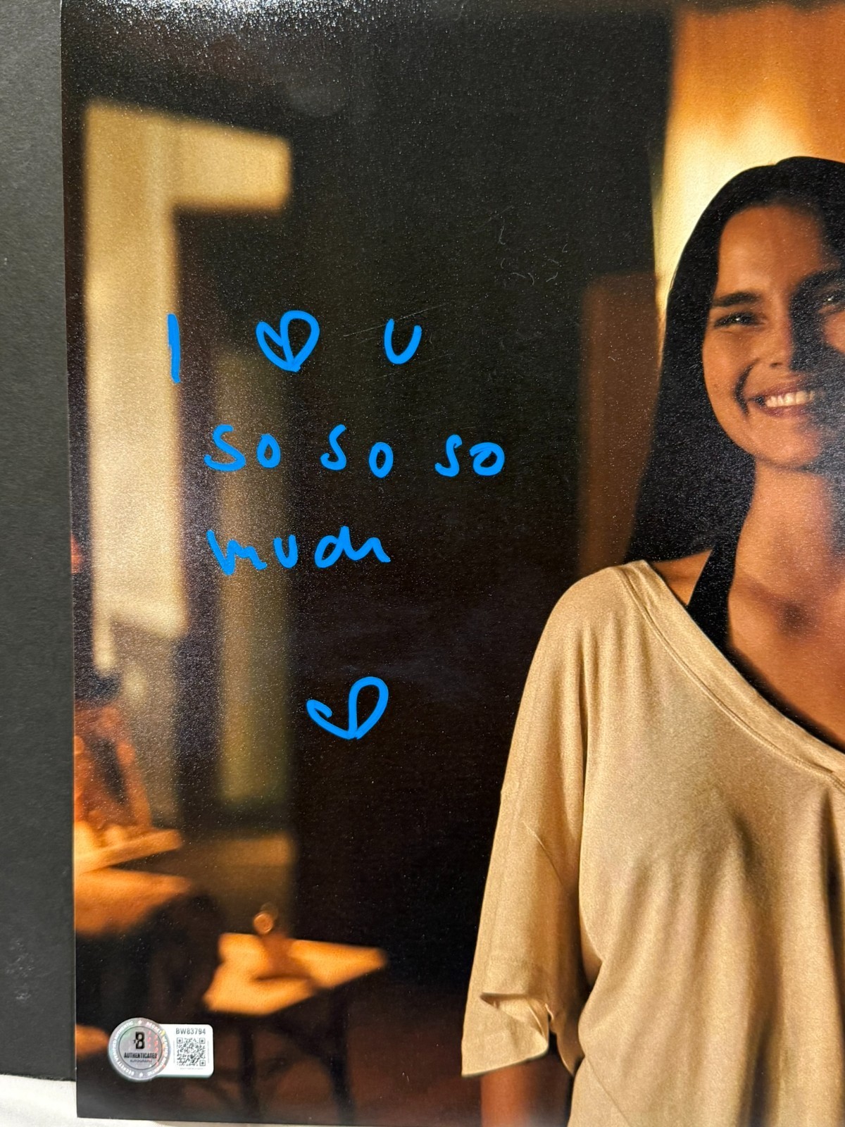 INDE NAVARETTE SIGNED 11X14 OBSESSION PHOTO AUTO BECKETT BAS COA WITH LOVE QUOTE