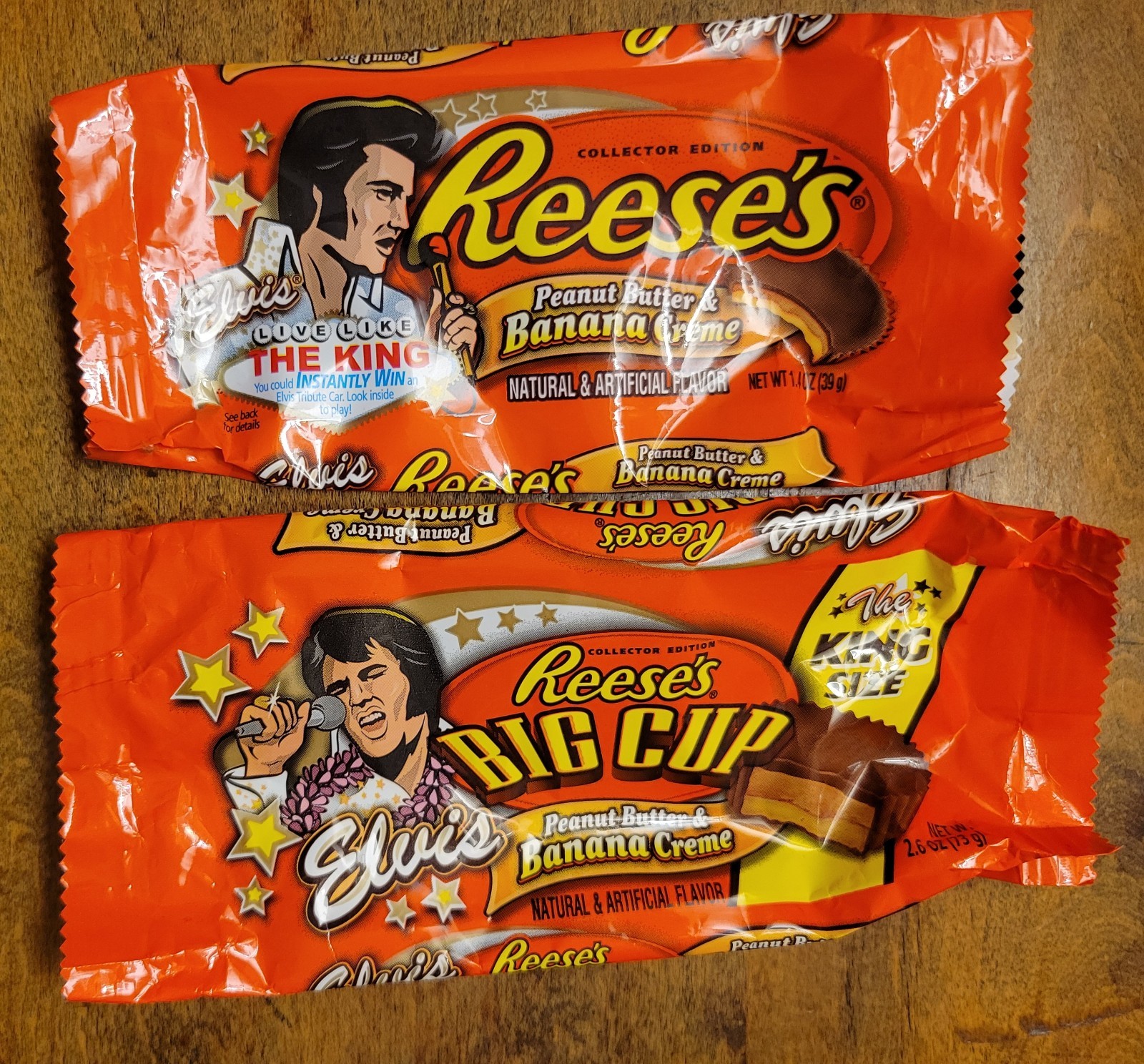 Rare Elvis Reese’s & Reese’s Big Cup Peanut Butter Banana Crème Wrappers Lot