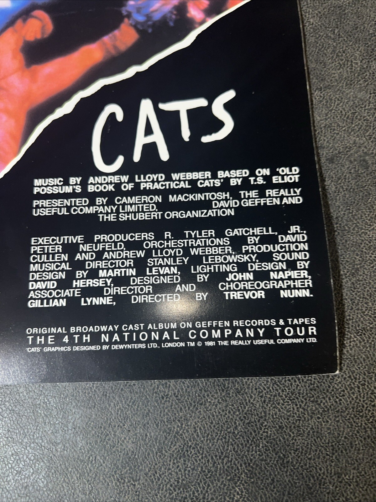 Cats The Musical Program 1981 Vintage w/ Cast Fold Out & Handout