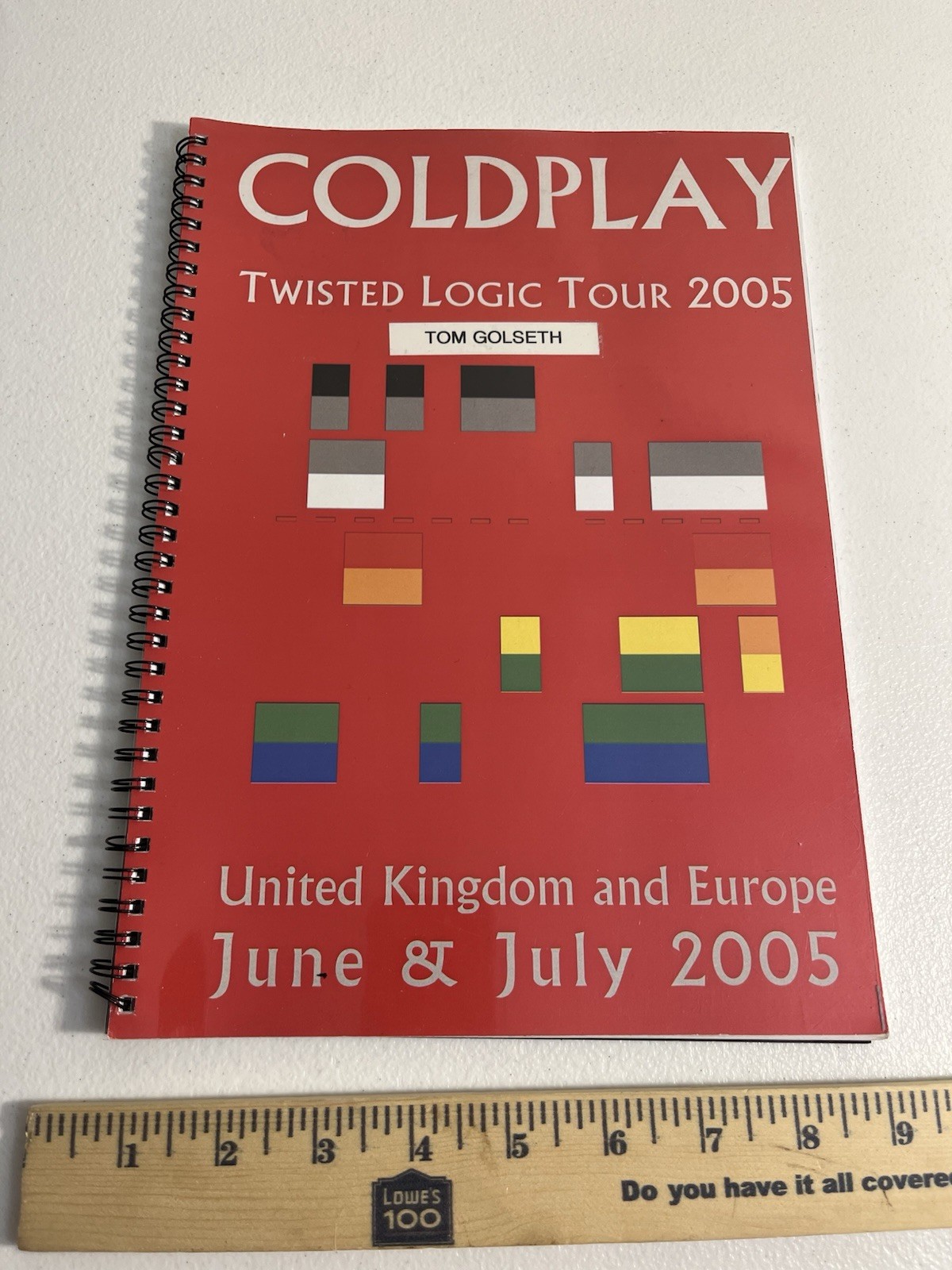 Coldplay Twisted Logic Tour 2005 UK Europe Crew Tour Itinerary RARE