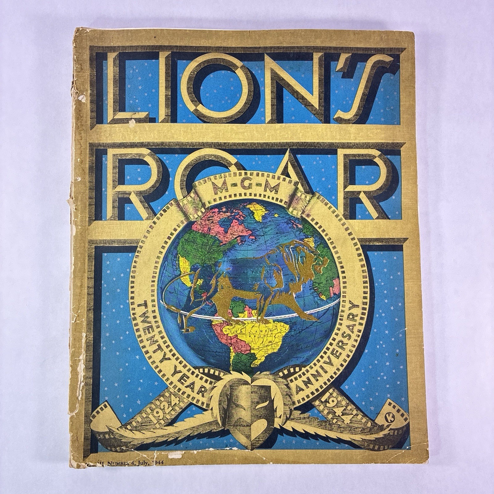 Orig. 1944 MGM Lion’s Roar Magazine 20 Year Anniversary July Vol 3 Movies