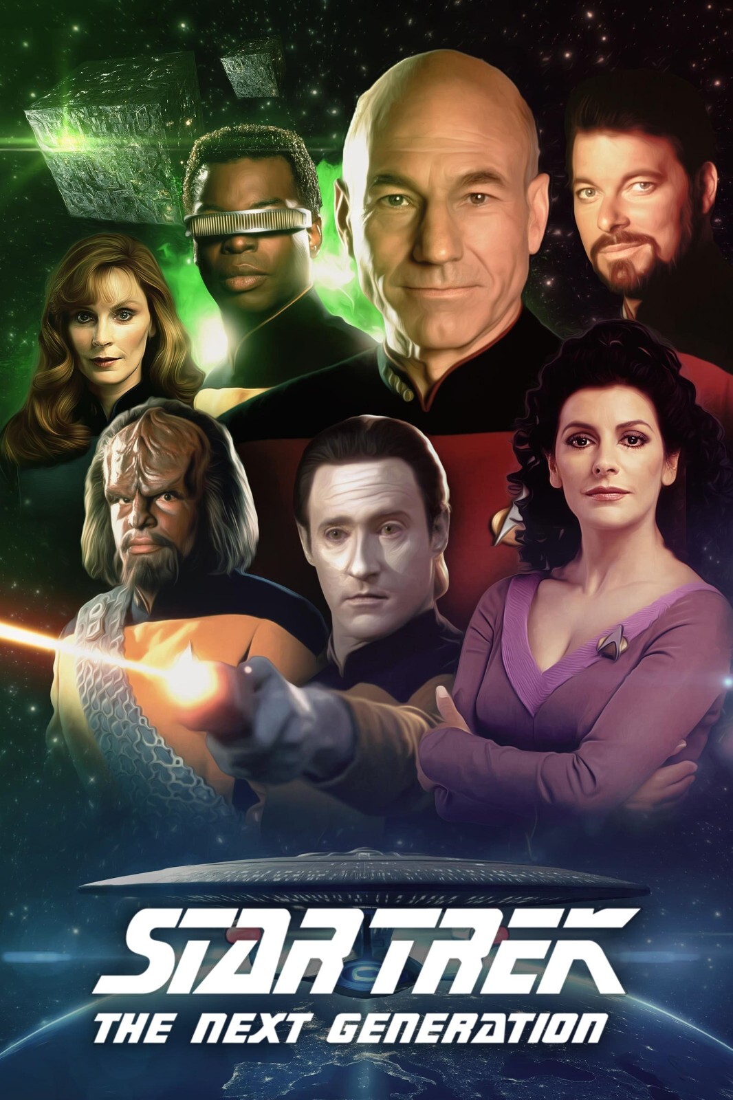 1987 Star Trek The Next Generation Movie Poster 11X17 Picard Riker Data Worf🌌🍿